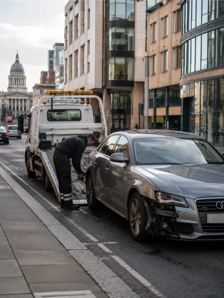 City Centre Car recovery Audi A4 Nottingham
