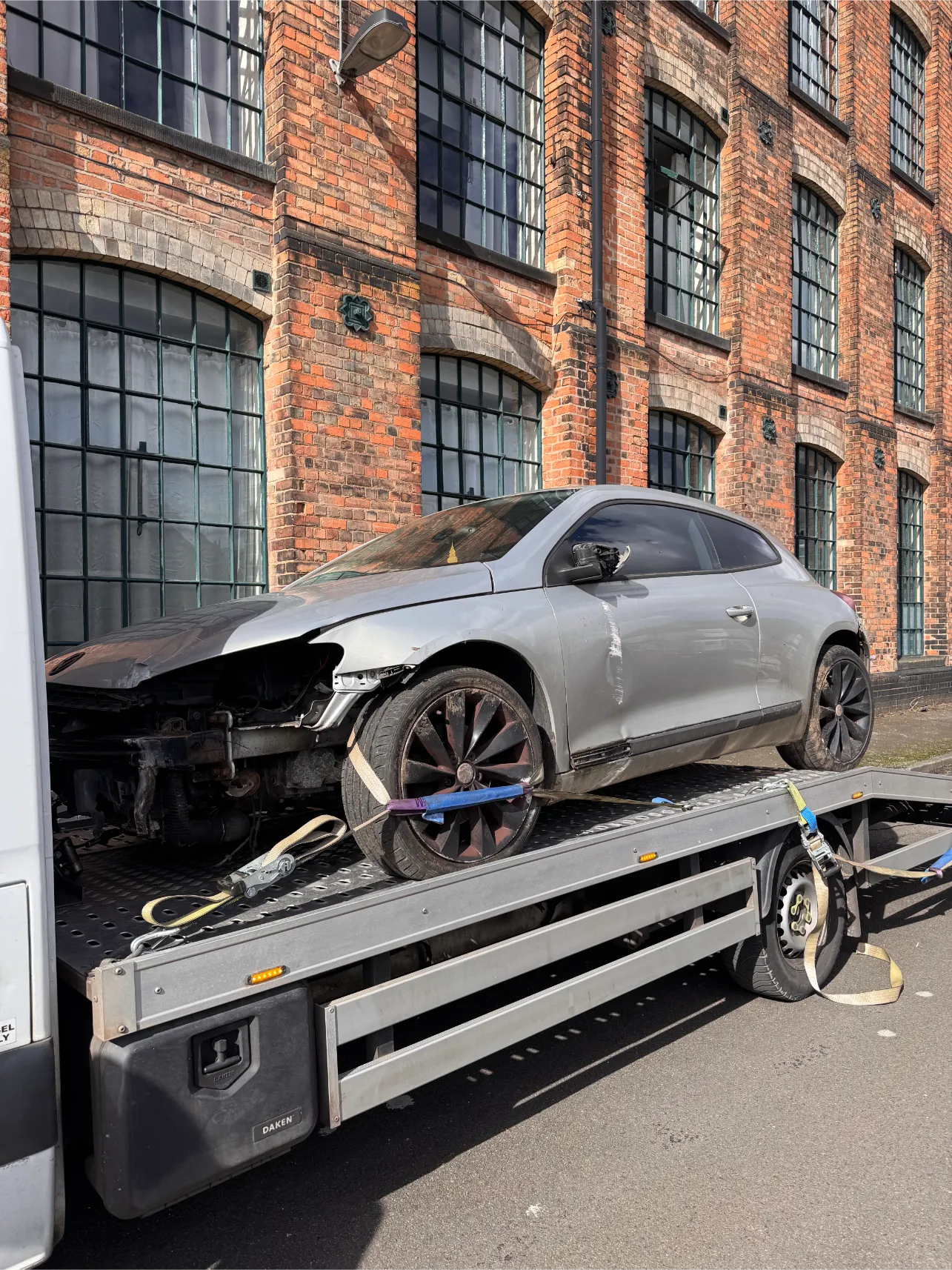 Luxury car flatbed recovery and transport