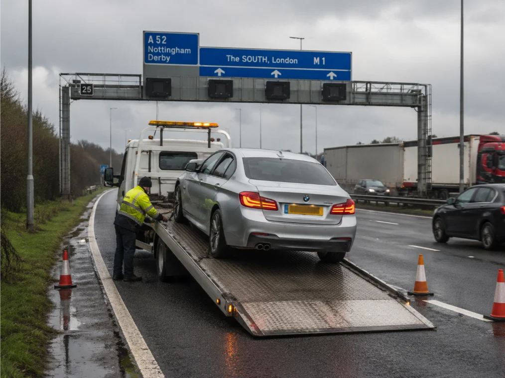 M1 Motorway Recovery BMW 5 Series Nottingham