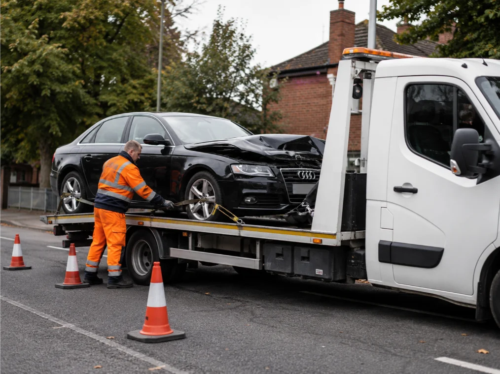 Audi A4 Front End Accident Recovery Mapperley
