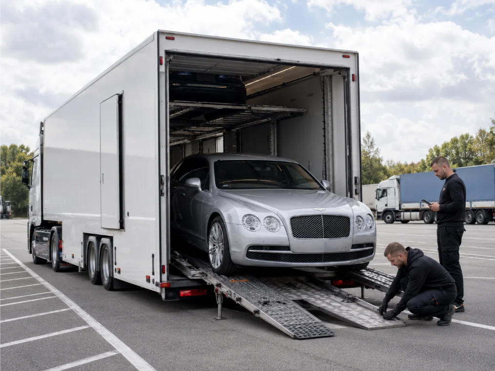 Europe Cross Border Vehicle transport Bentley Flying