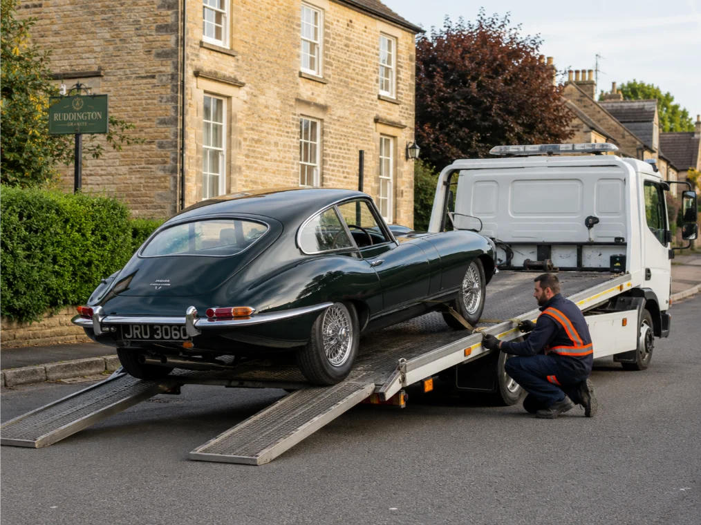 Jaguar E-Type Classic Car Recovery in Ruddington