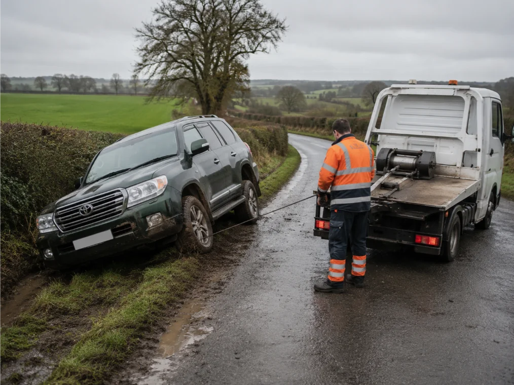 Toyota Land Cruiser Ditch Recovery in Keyworth